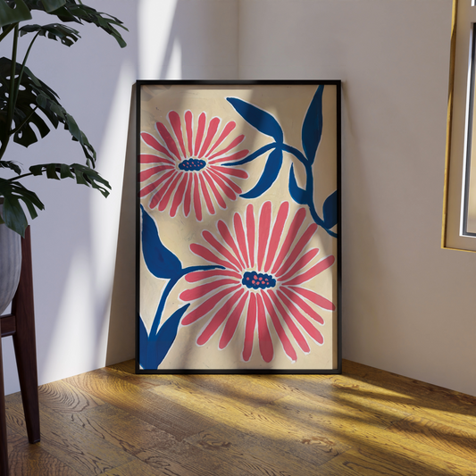 Pink and Blue Flowers