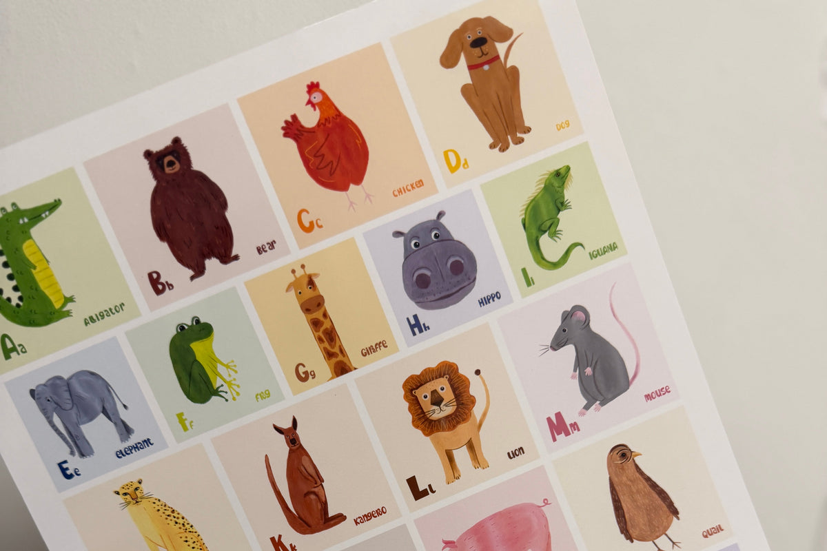 ABC Animal Poster Print