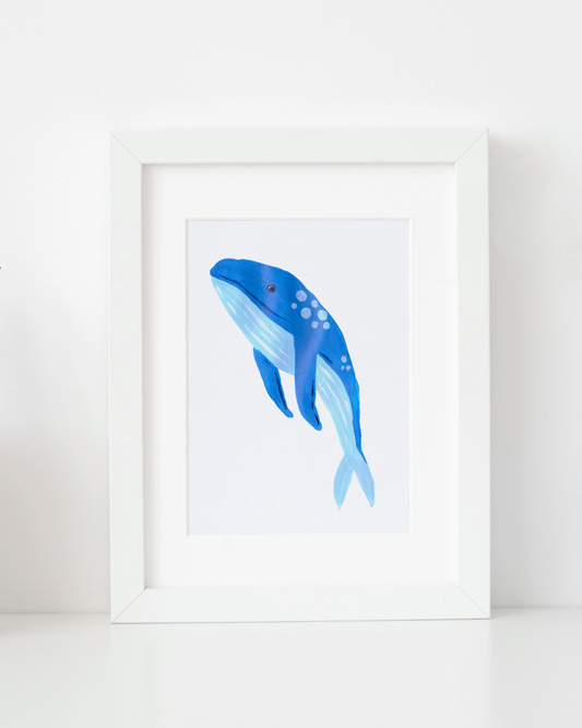 A5 Framed Original Whale