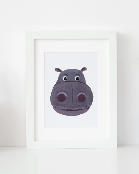 A5 Framed Original Hippo